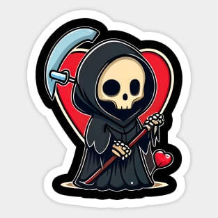 Valentine Grim Reaper Sticker